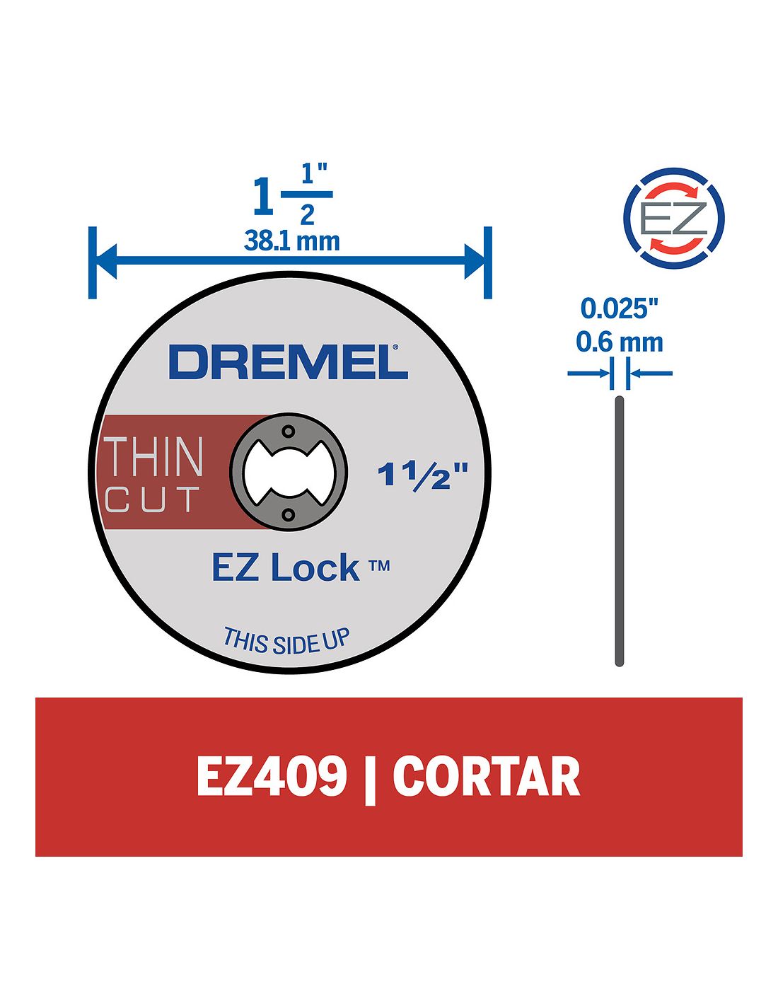 Disco corte metal 38 mm EZ409 Dremel
